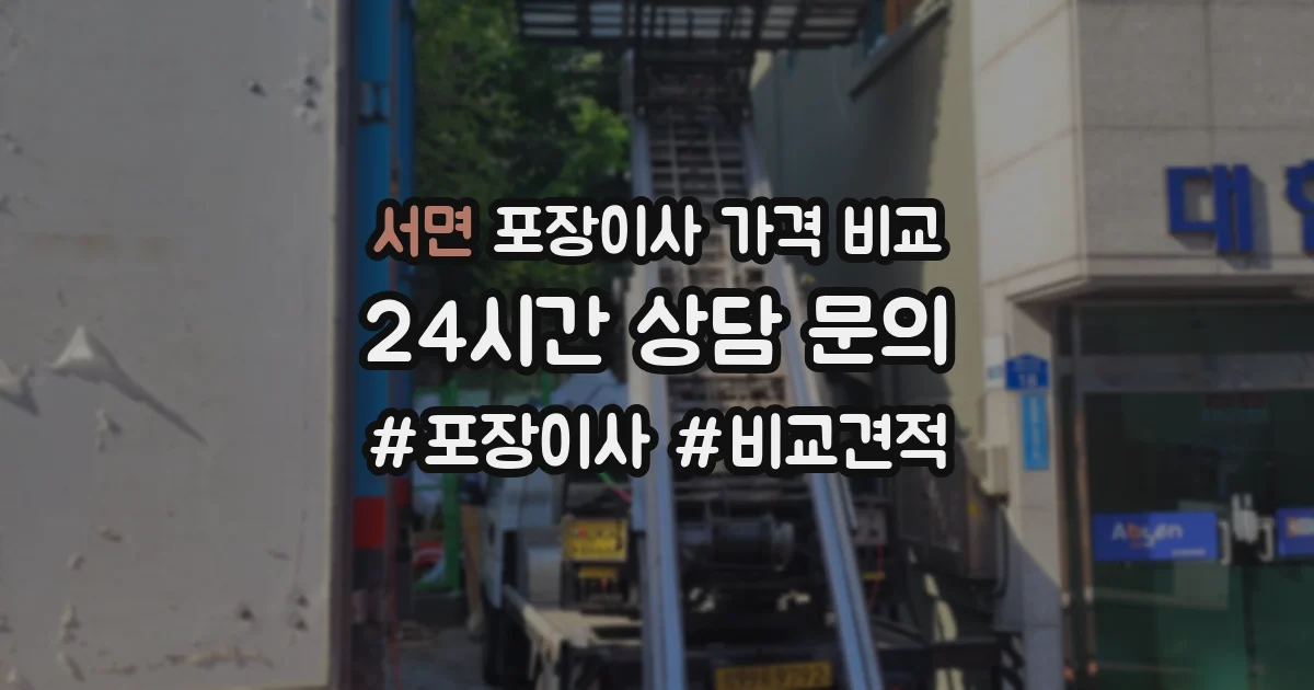 서면 포장이사 가격 비교