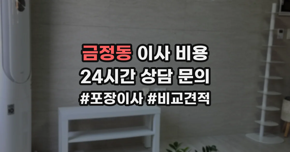 금정동 이사 비용