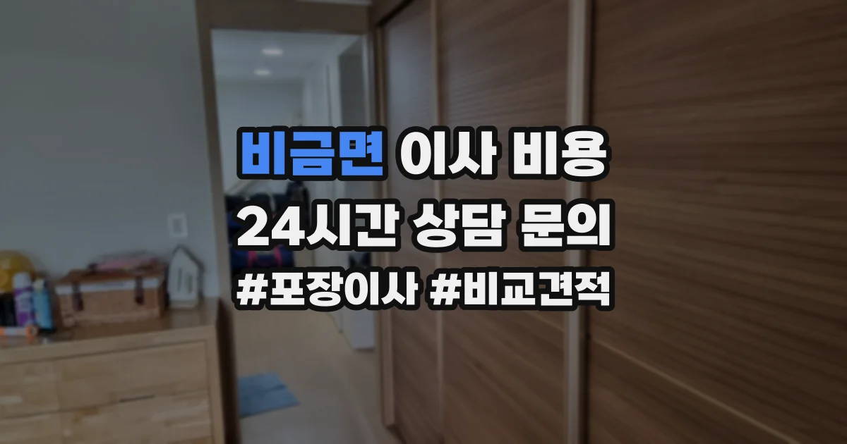 비금면 이사 비용