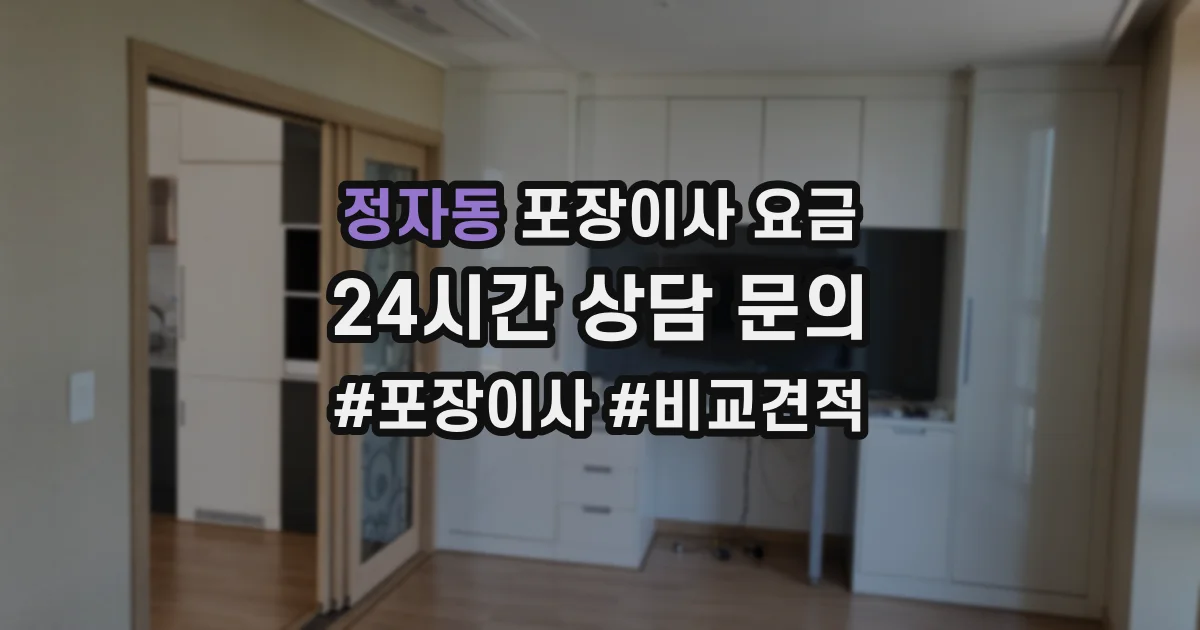 정자동 포장이사 요금
