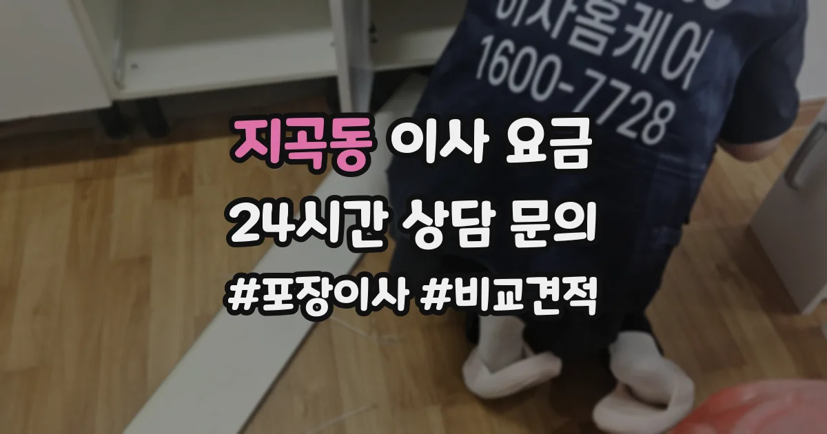 지곡동 이사 요금