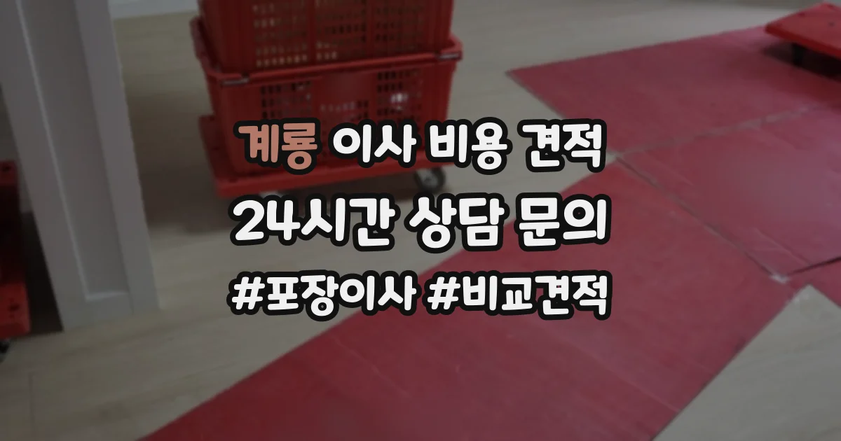 계룡 이사 비용 견적