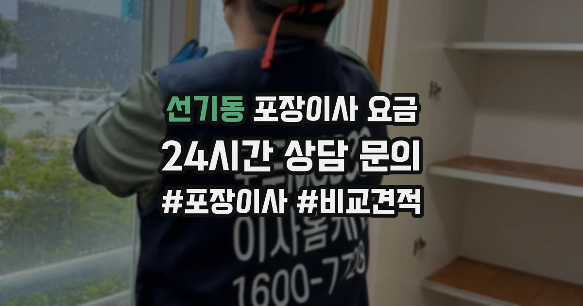 선기동 포장이사 요금