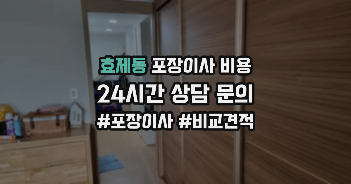 효제동 포장이사 비용