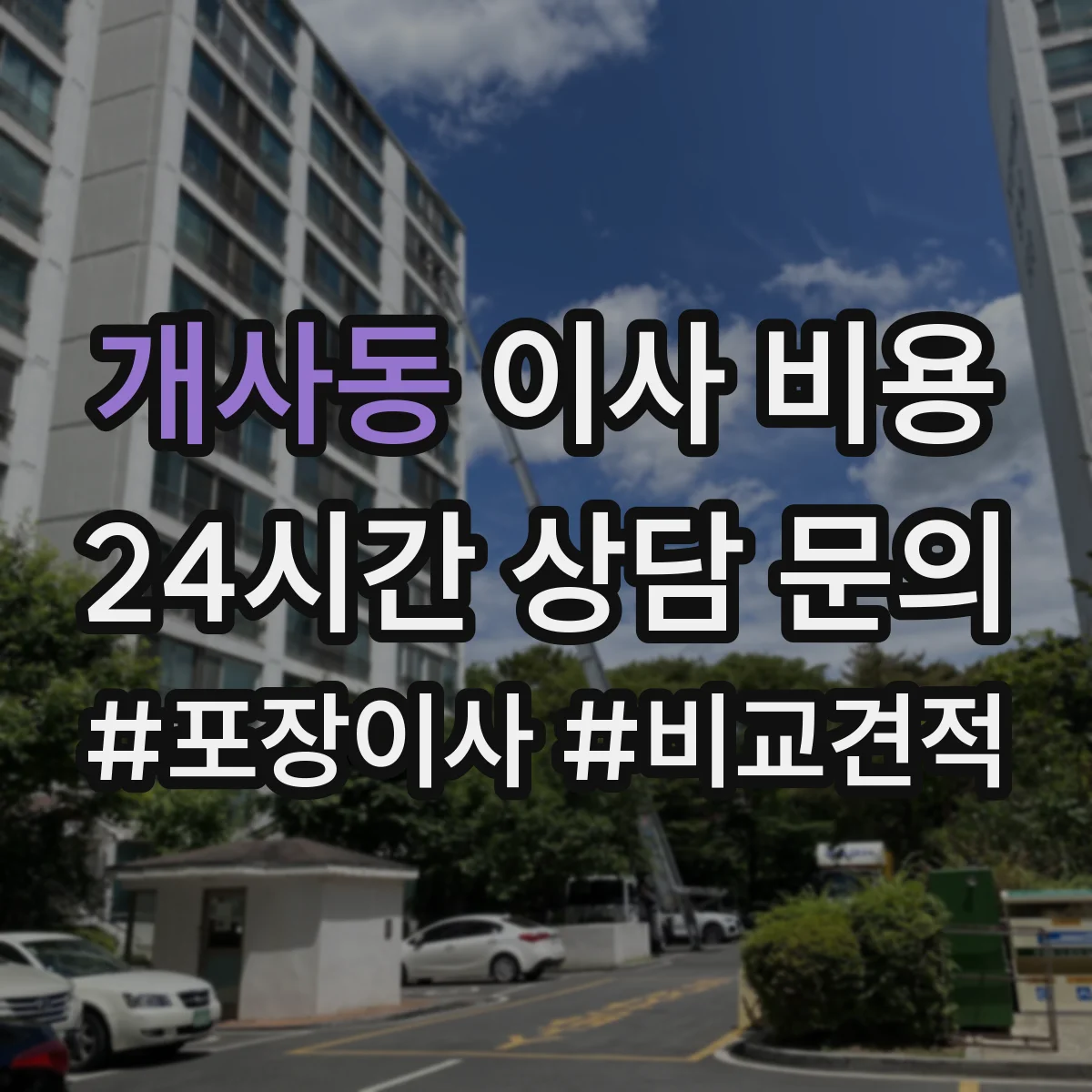 개사동 이사 비용