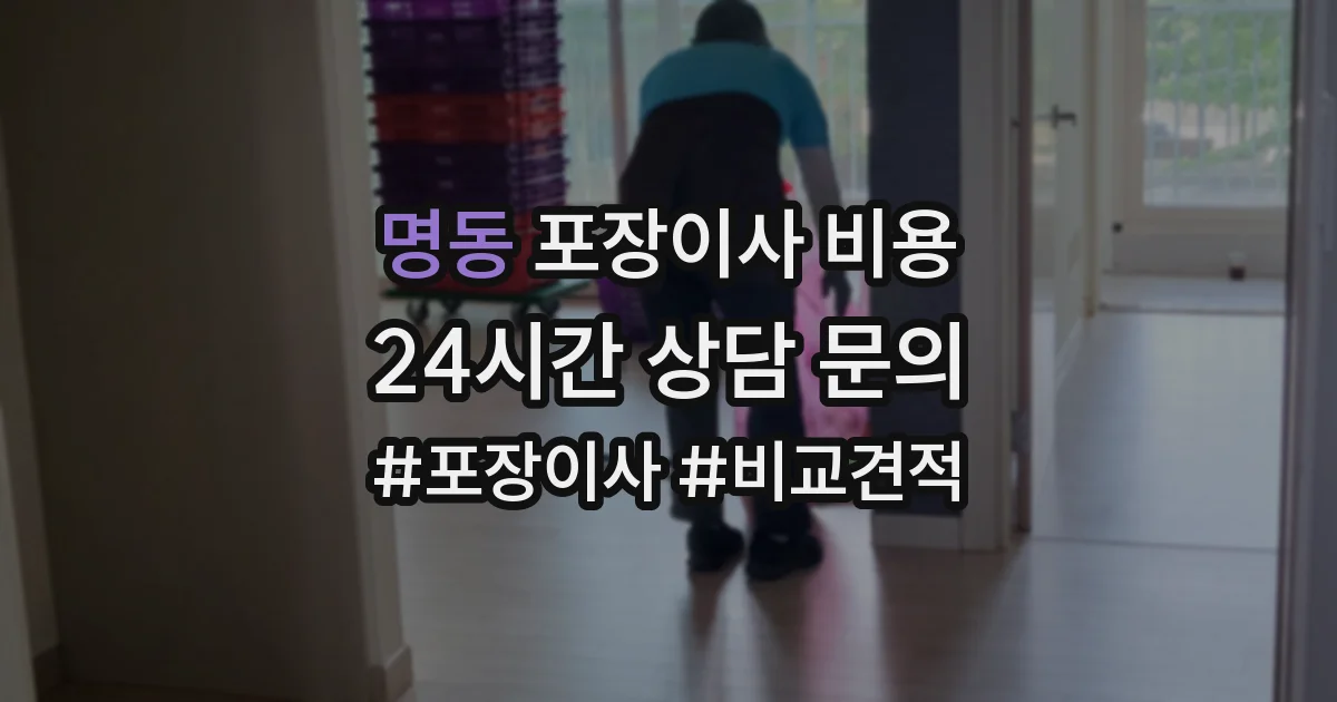 명동 포장이사 비용
