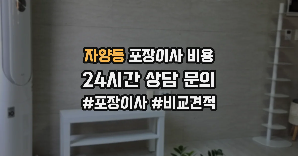 자양동 포장이사 비용