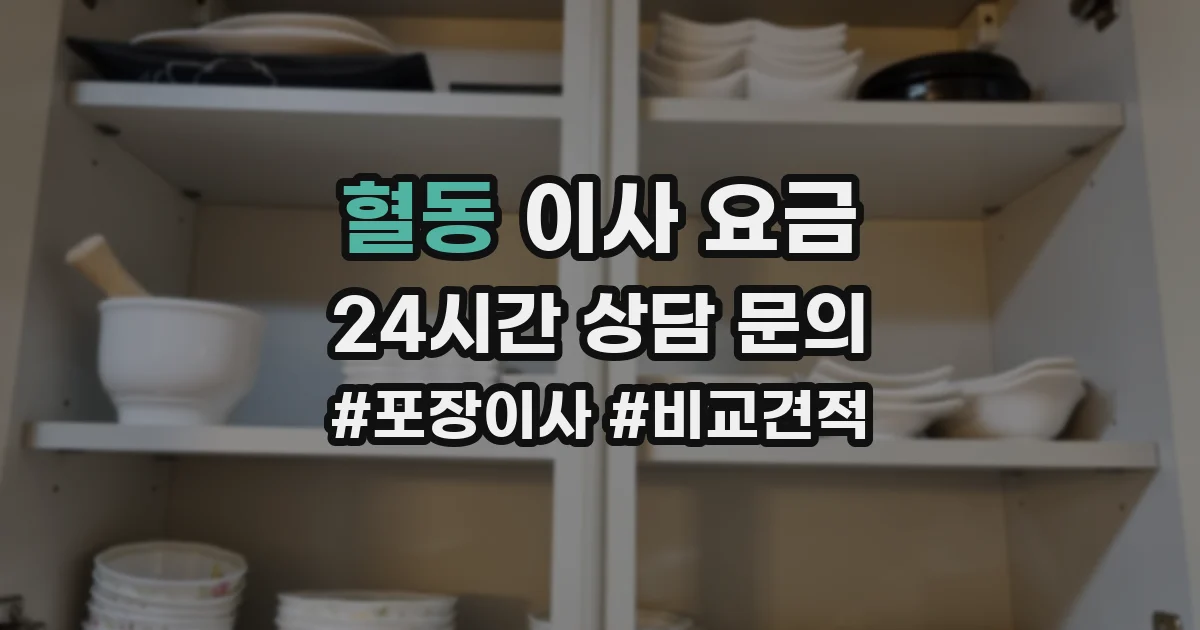 혈동 이사 요금
