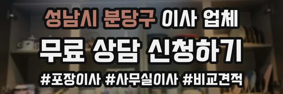 성남시 분당구 이사 업체