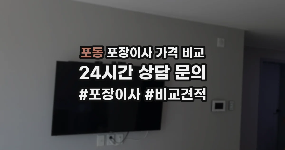 포동 포장이사 가격 비교