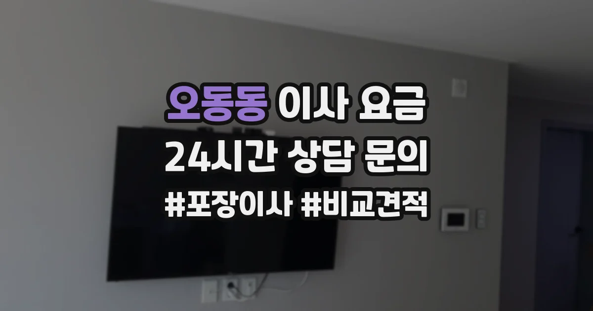 오동동 이사 요금
