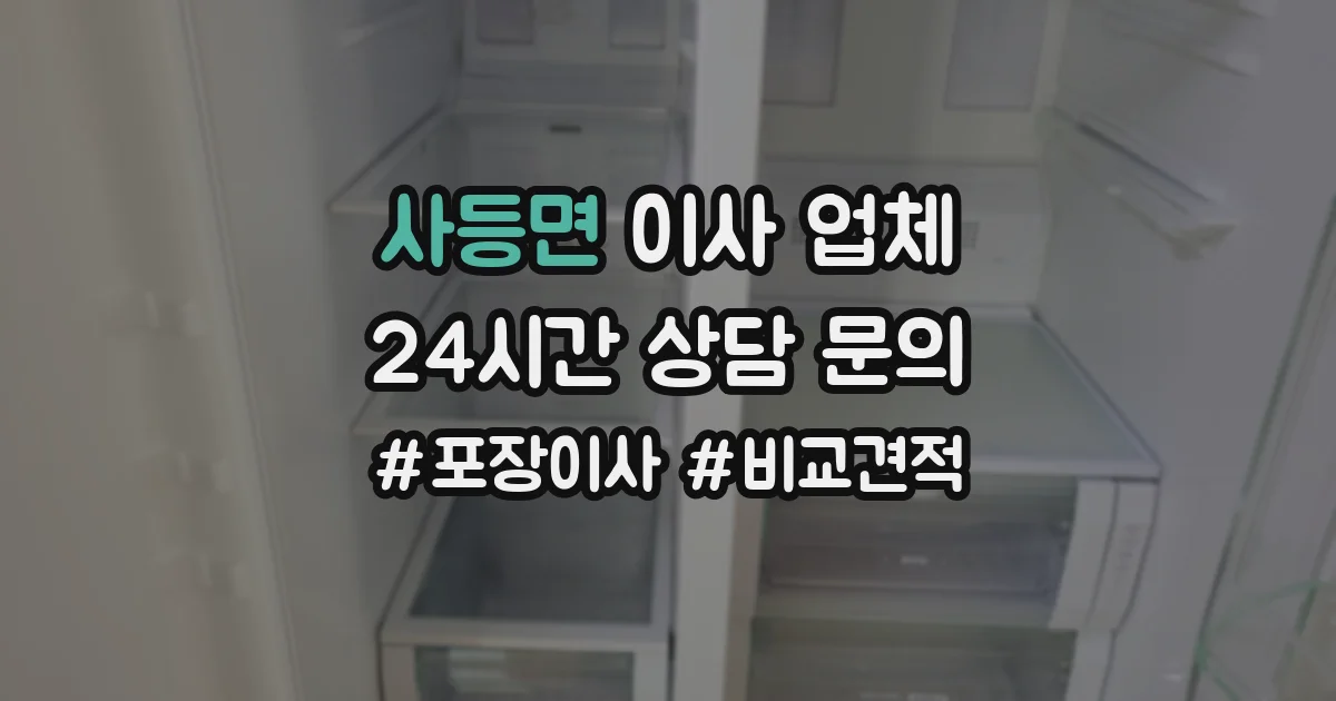 사등면 이사 업체