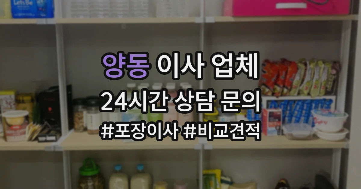 양동 이사 업체