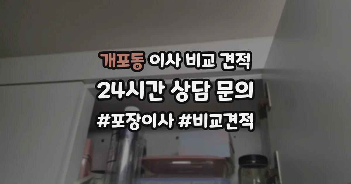 개포동 이사 비교 견적