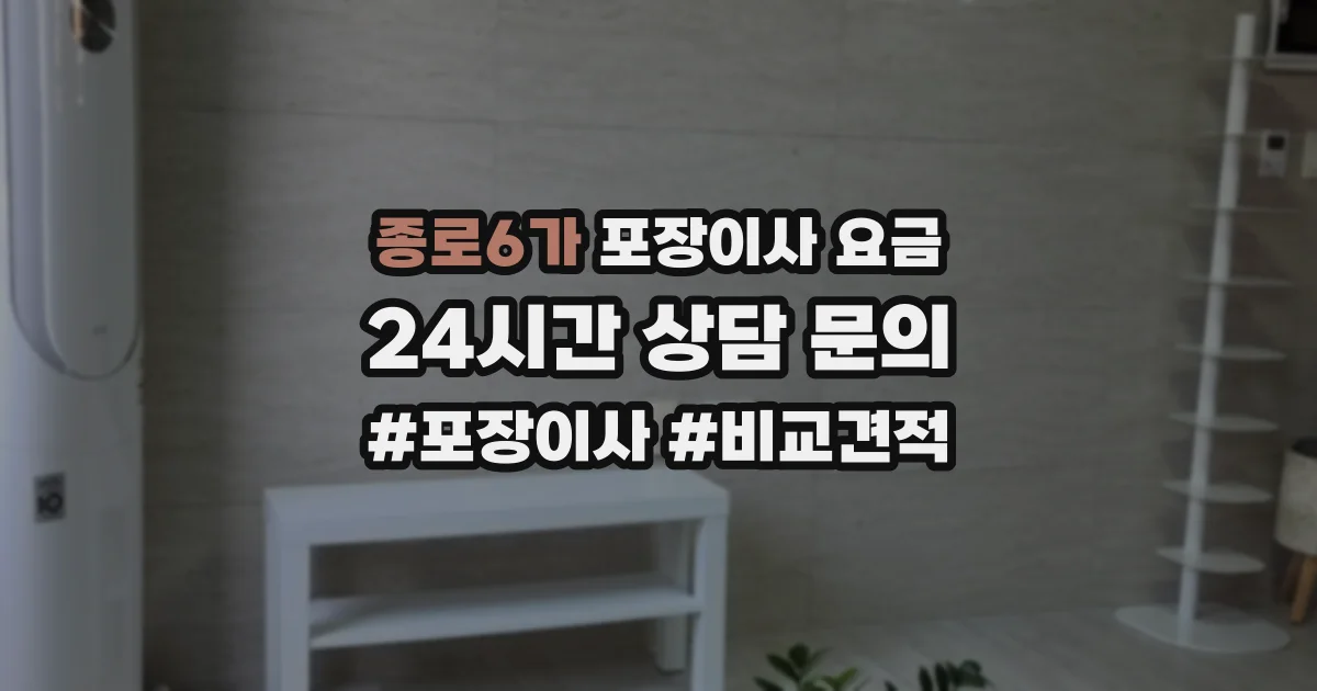 종로6가 포장이사 요금