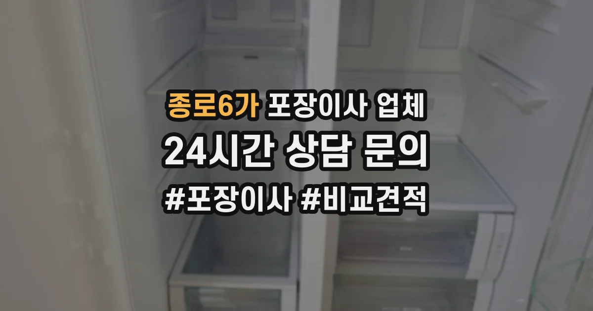 종로6가 포장이사 업체