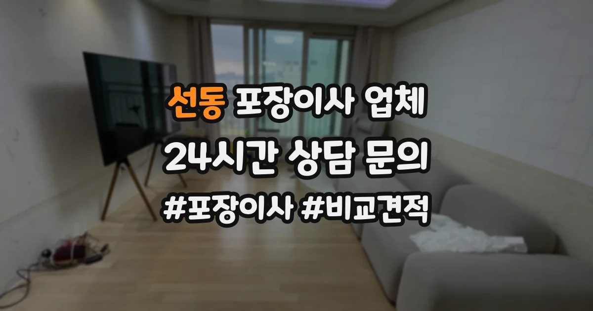선동 포장이사 업체