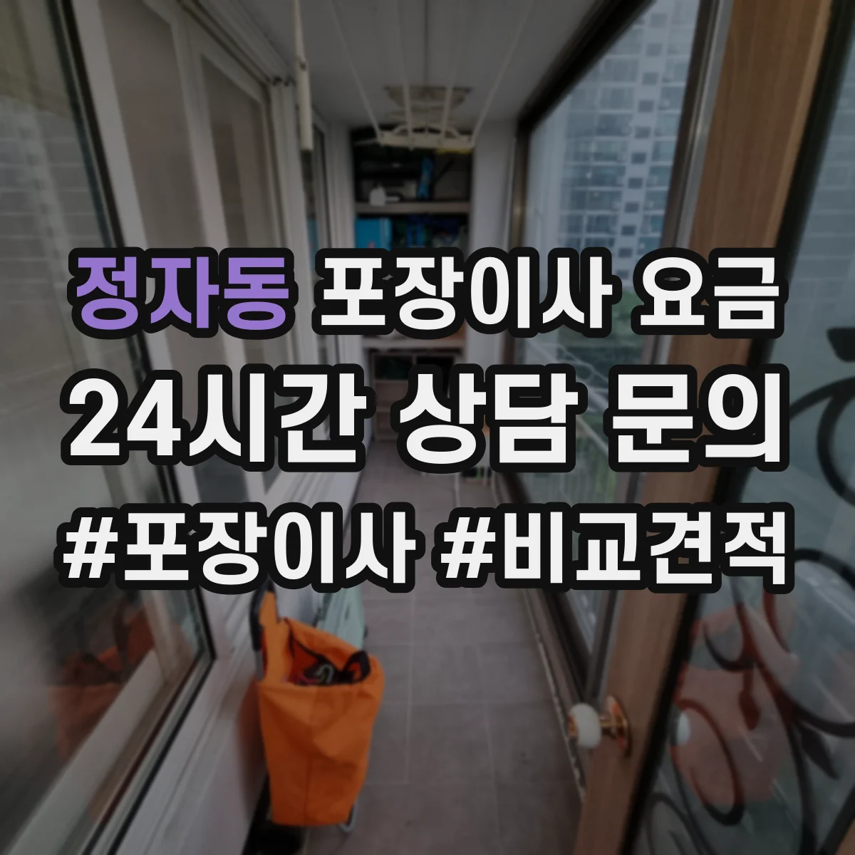 정자동 포장이사 요금