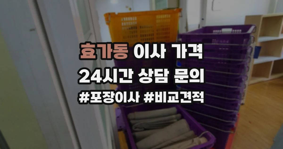 효가동 이사 가격