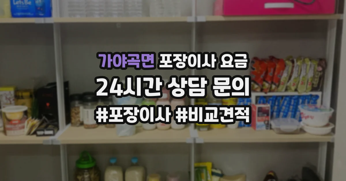 가야곡면 포장이사 요금