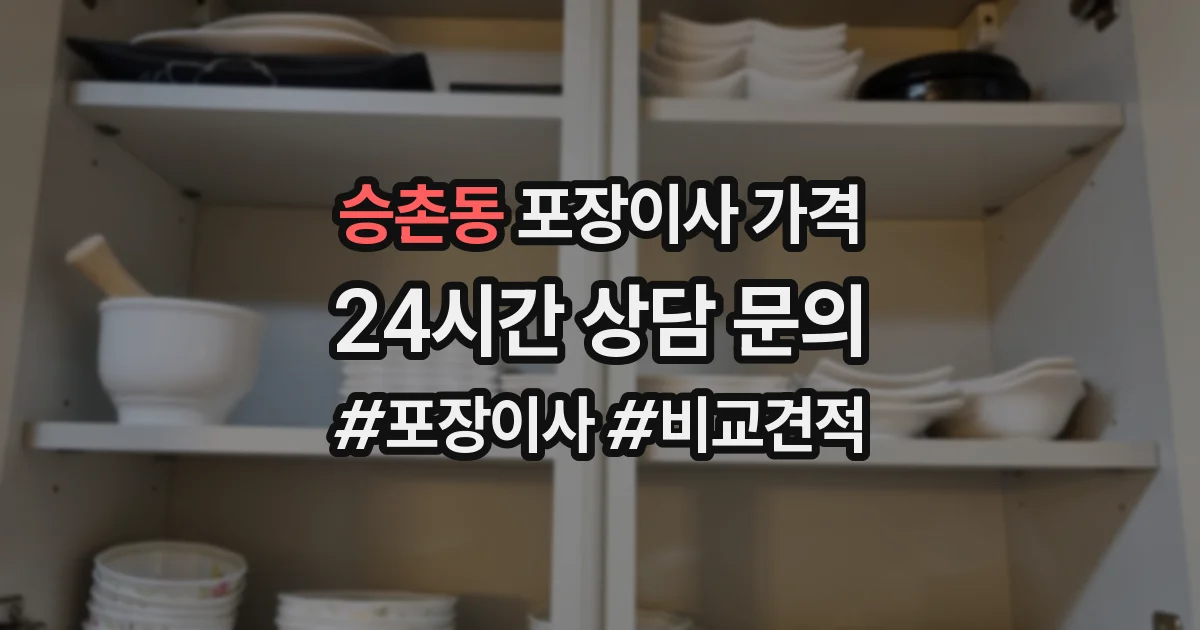 승촌동 포장이사 가격