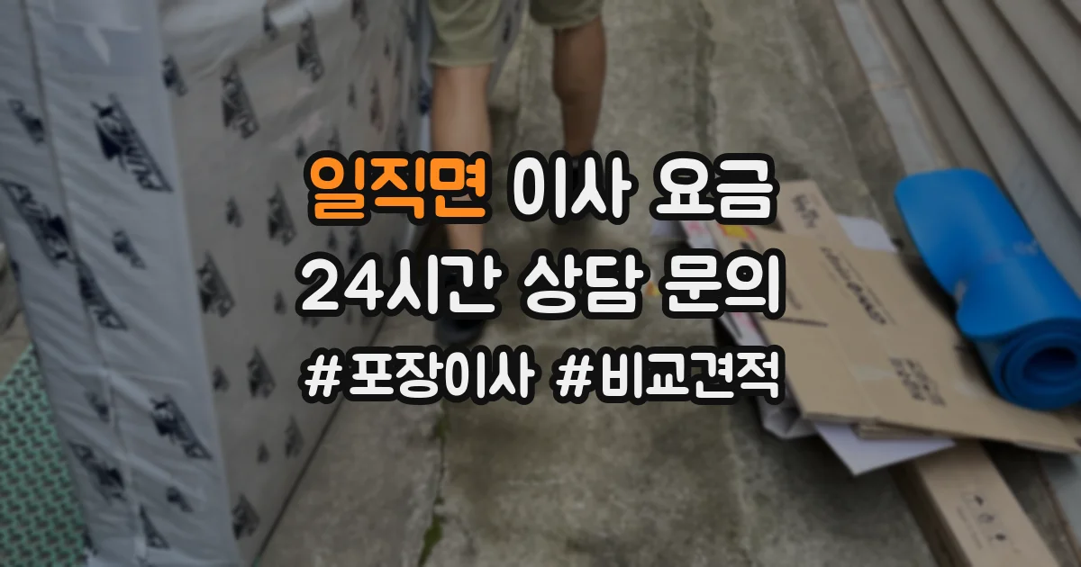 일직면 이사 요금