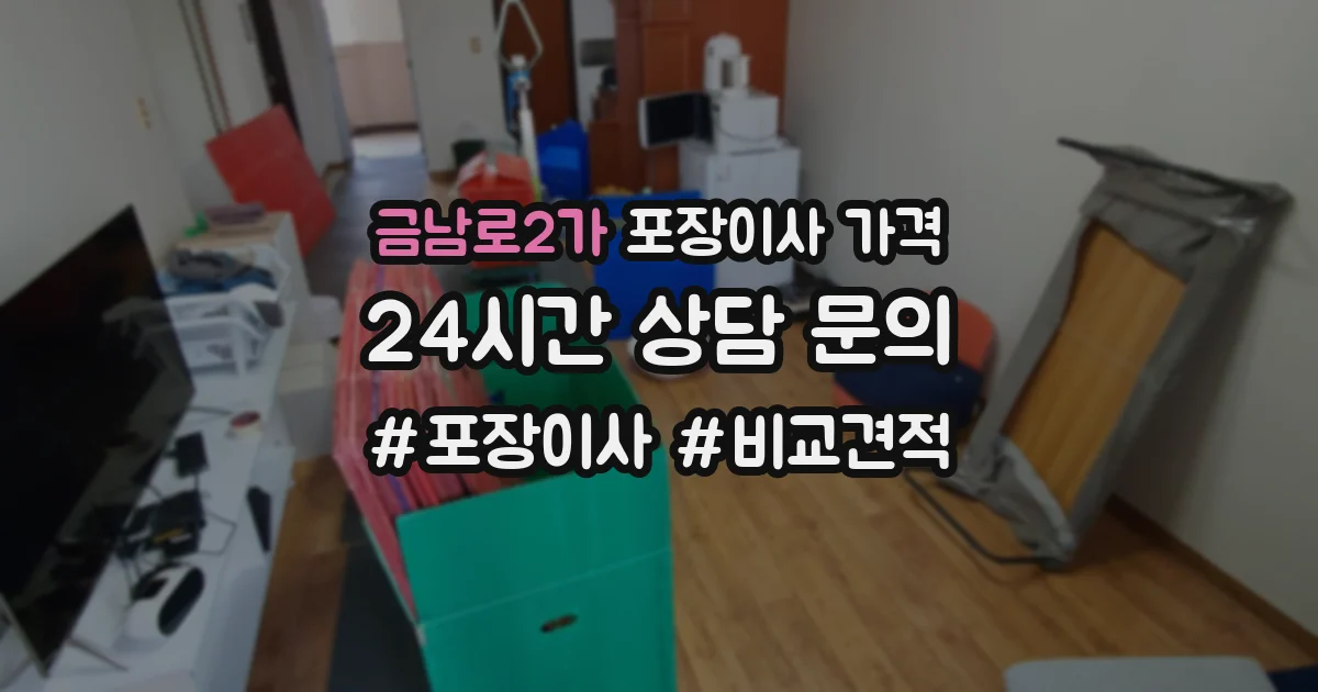 금남로2가 포장이사 가격