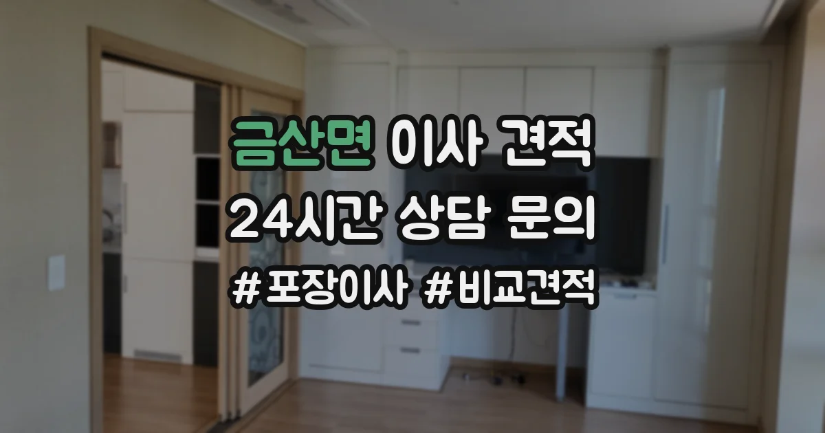 금산면 이사 견적