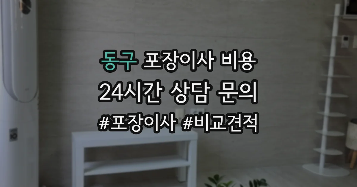 동구 포장이사 비용