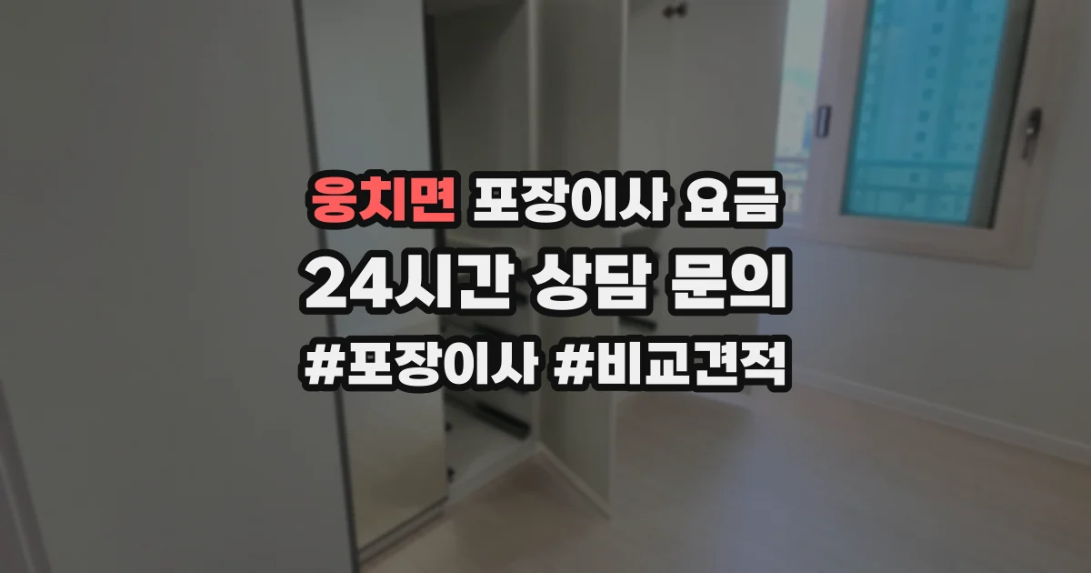 웅치면 포장이사 요금