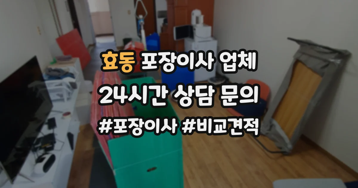 효동 포장이사 업체