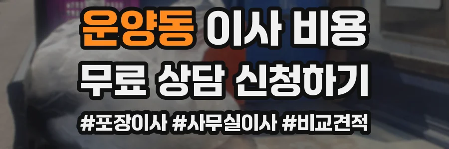 운양동 이사 비용