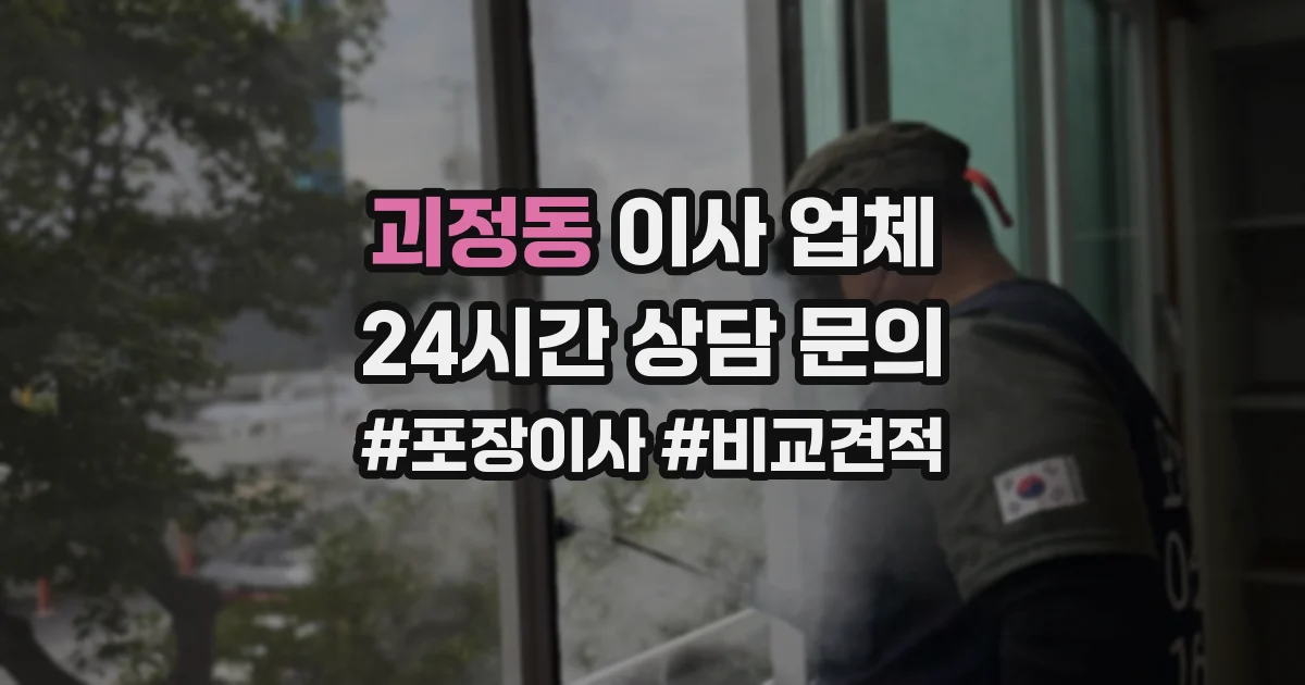 괴정동 이사 업체