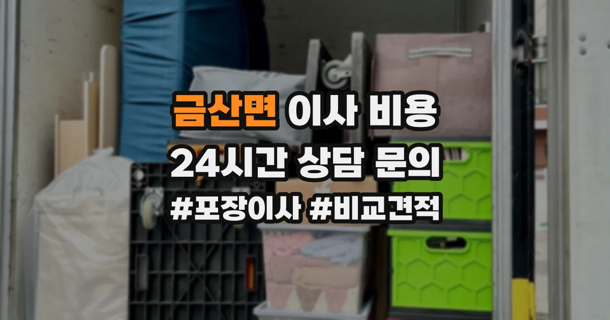 금산면 이사 비용