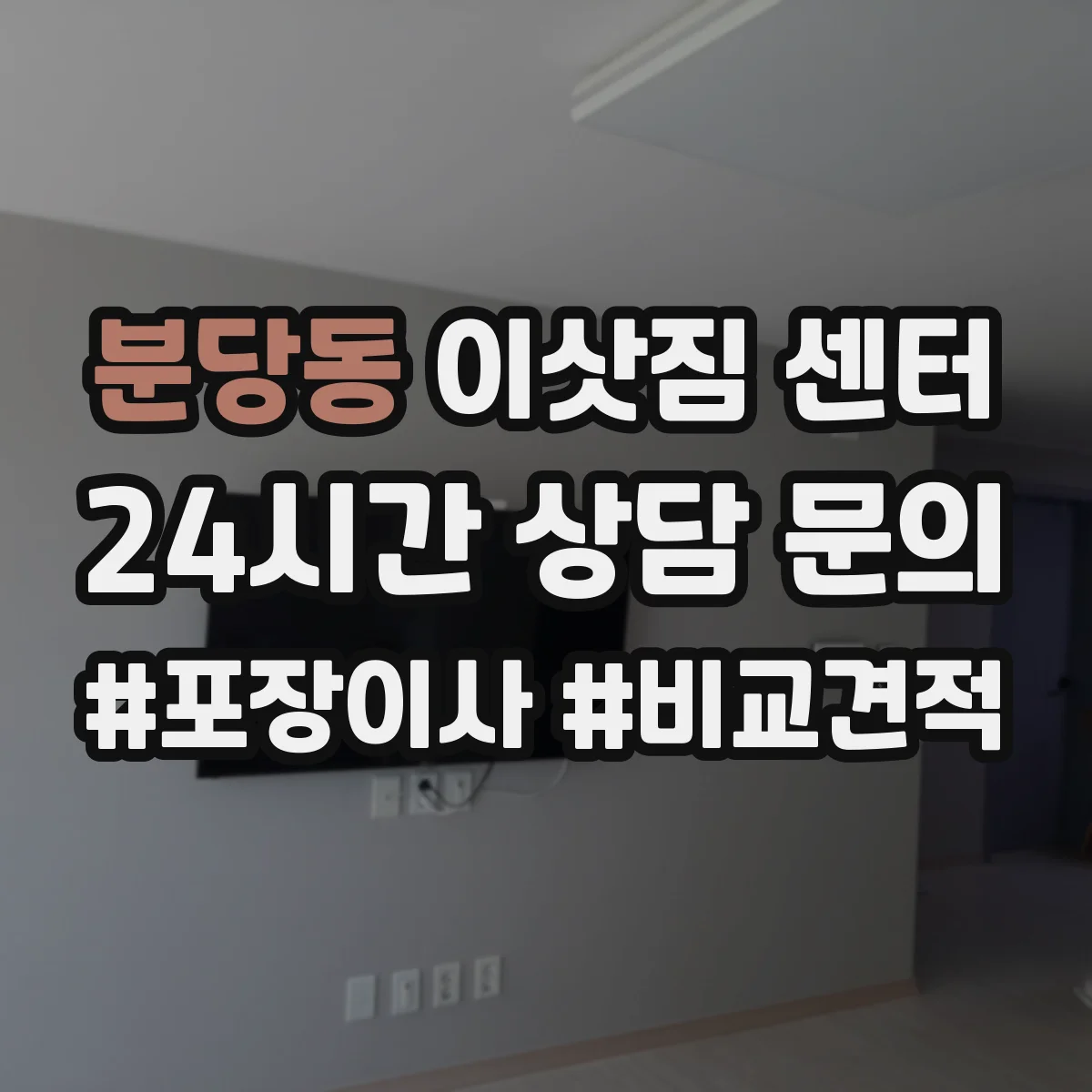 분당동 이삿짐 센터