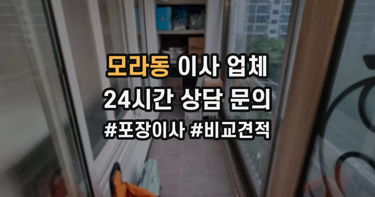 모라동 이사 업체