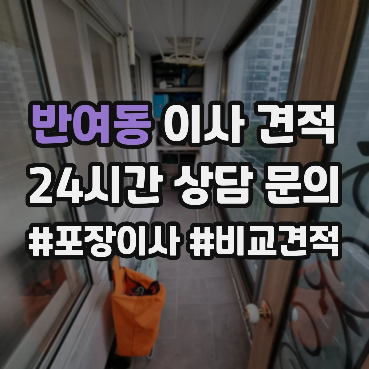 반여동 이사 견적