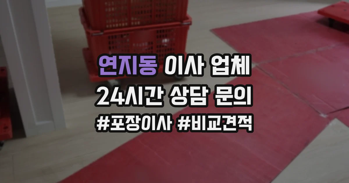 연지동 이사 업체
