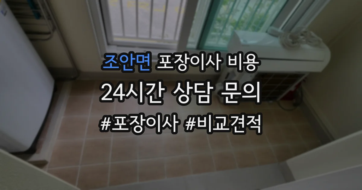조안면 포장이사 비용