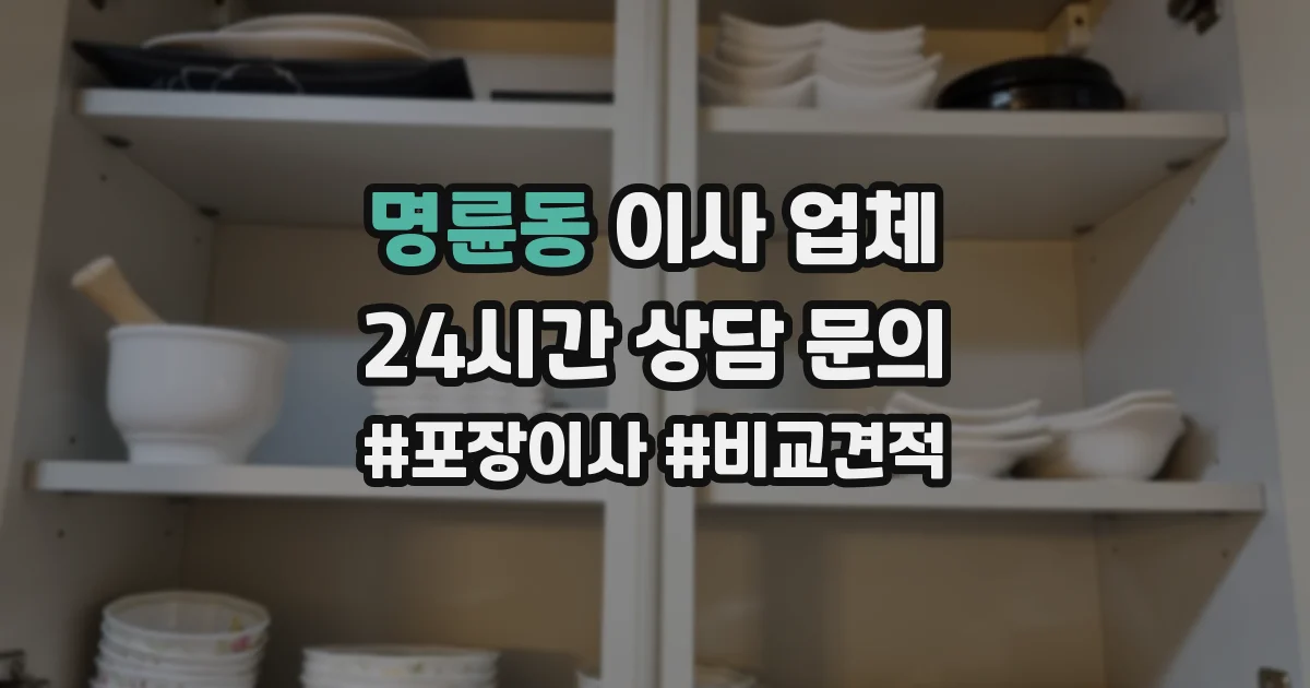 명륜동 이사 업체