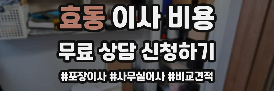 효동 이사 비용