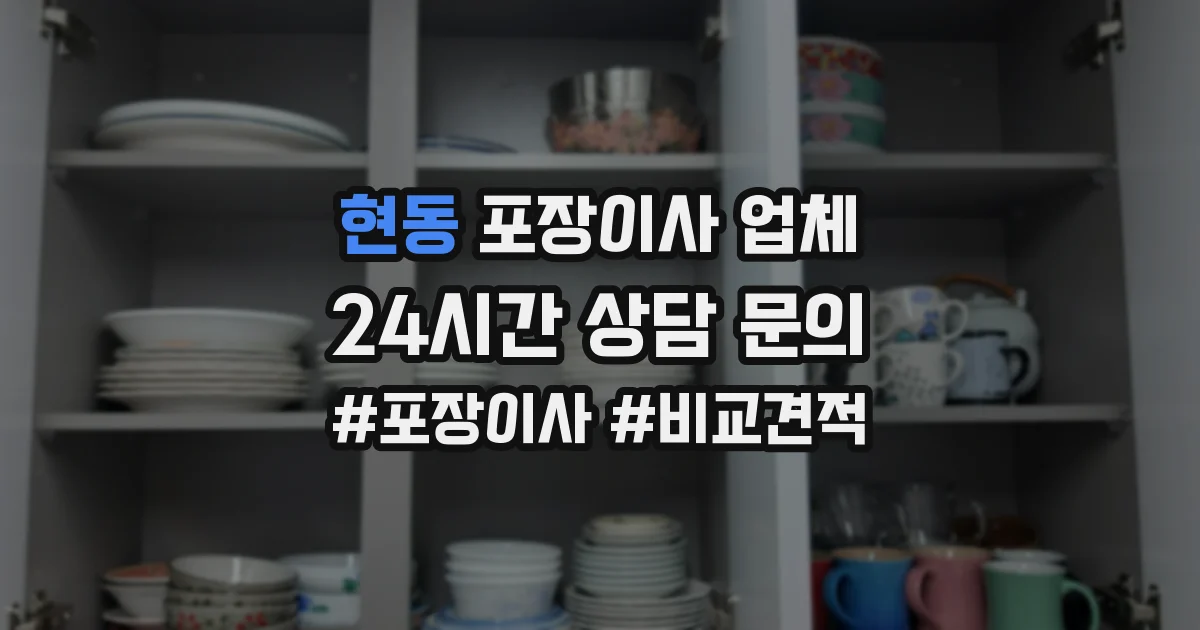 현동 포장이사 업체