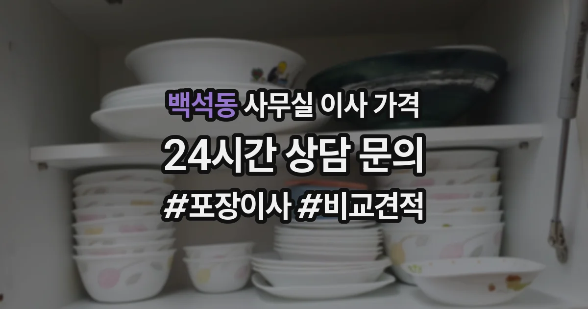 백석동 사무실 이사 가격