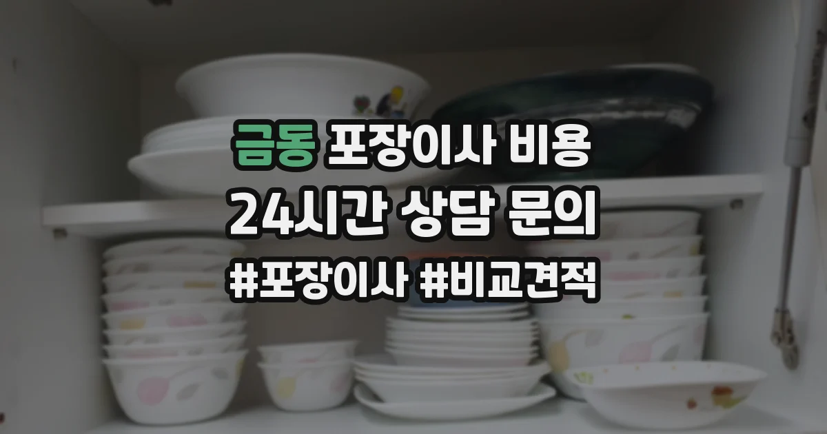 금동 포장이사 비용