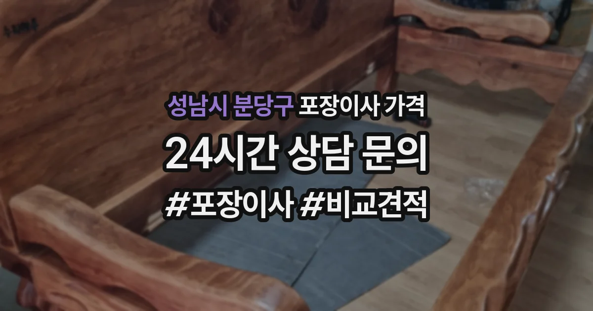 성남시 분당구 포장이사 가격