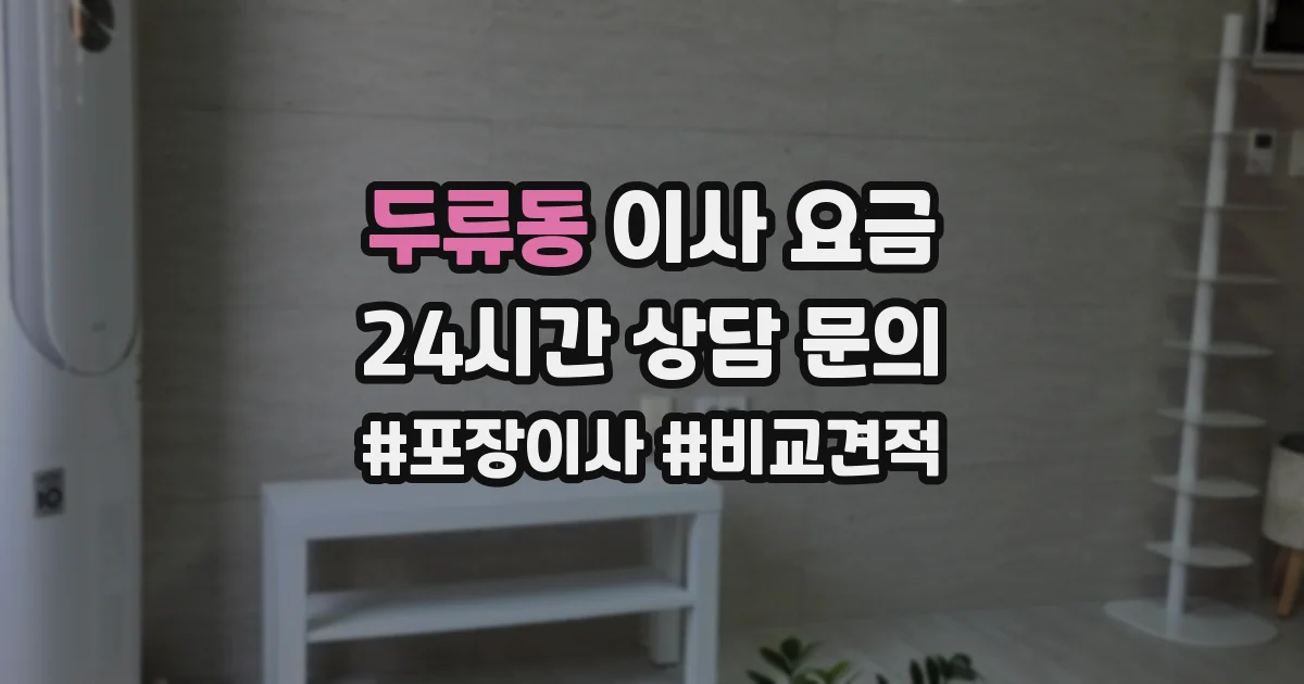 두류동 이사 요금