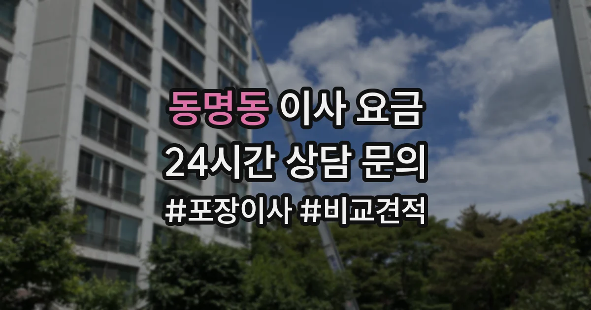 동명동 이사 요금