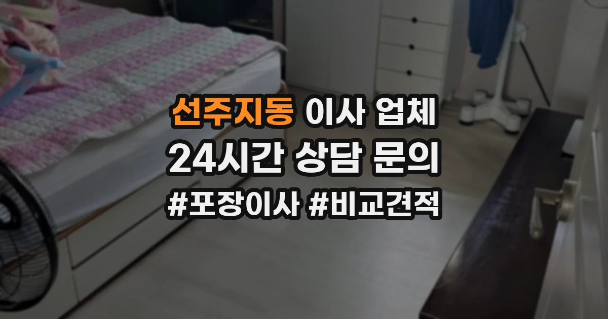 선주지동 이사 업체