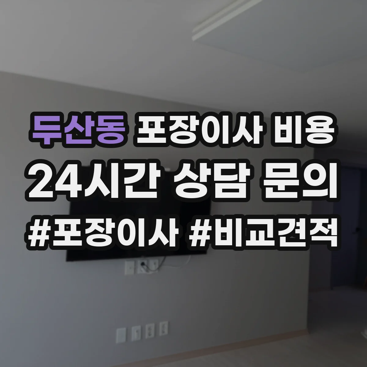 두산동 포장이사 비용