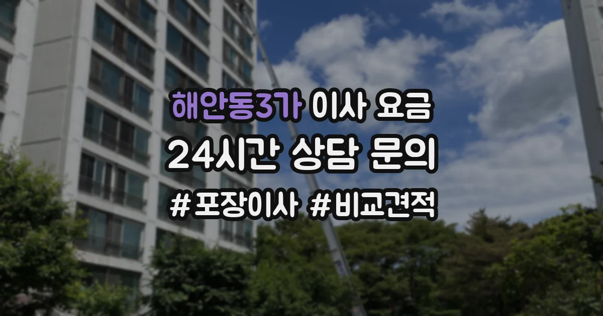 해안동3가 이사 요금
